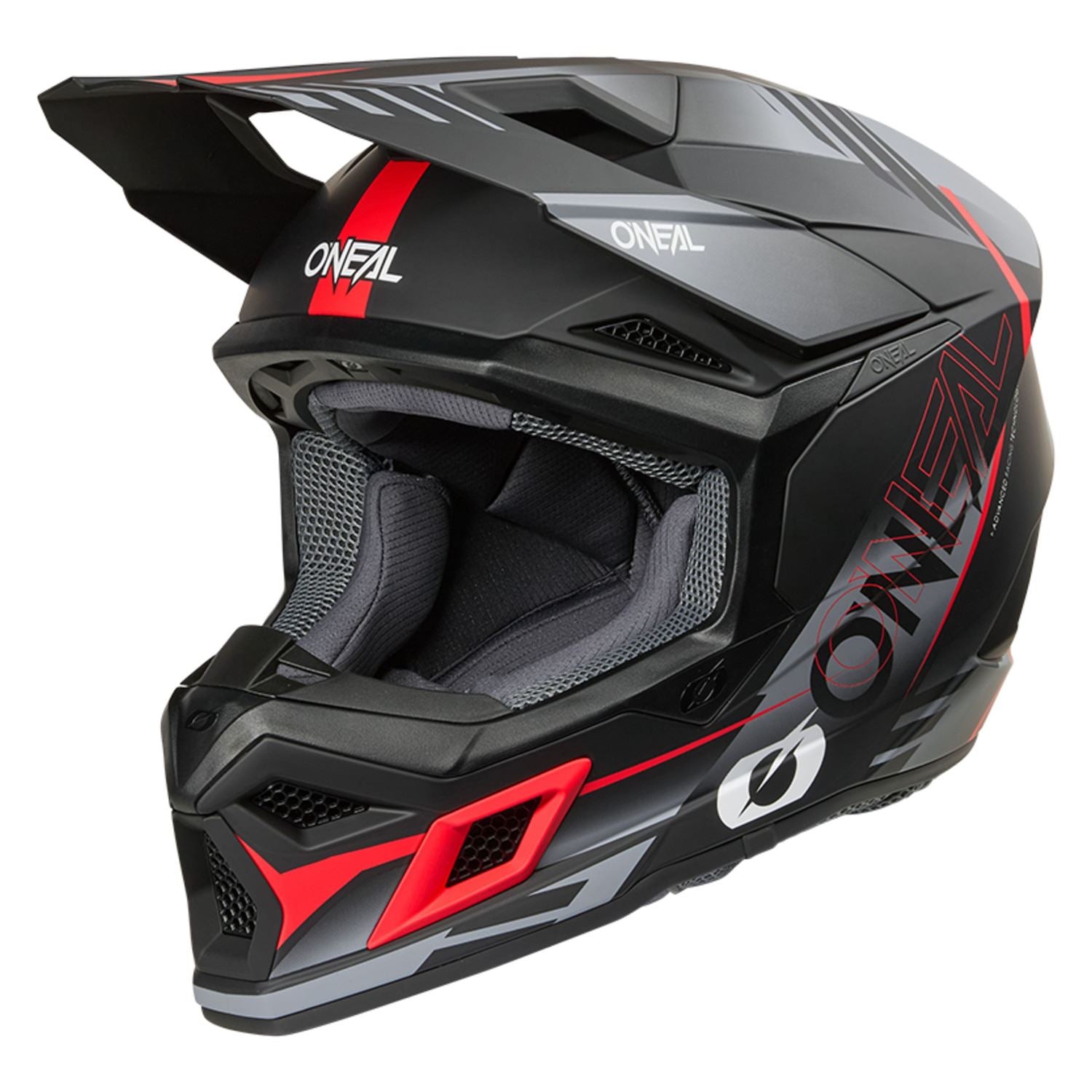O'Neal 2026 3 SRS Haze Black Grey Red Helmet